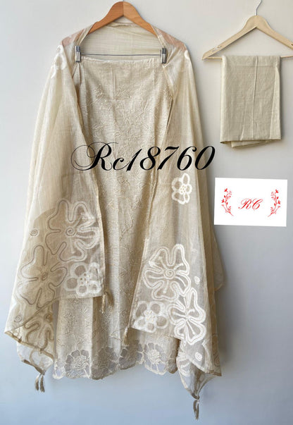 Khadi linen unstitched ladies suit Rc18760