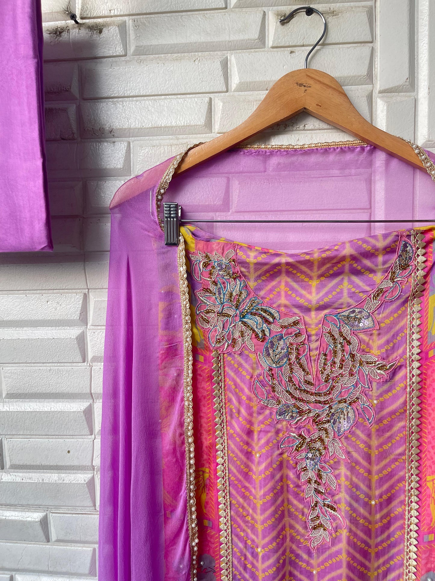 Organza unstitched ladies suit Rc17296