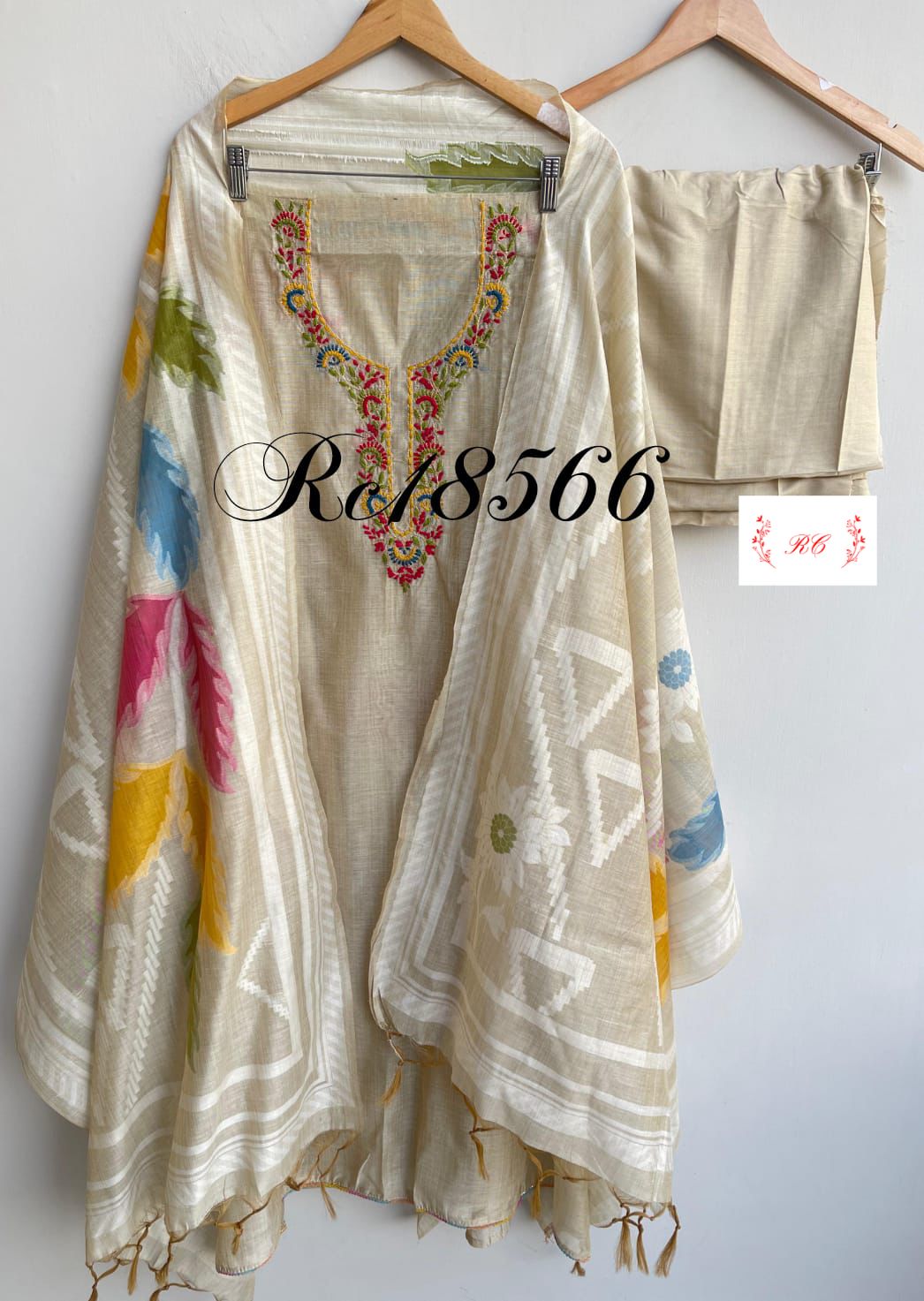 Mul Chanderi Unstitched Ladies Suit RC18566 – view 3
