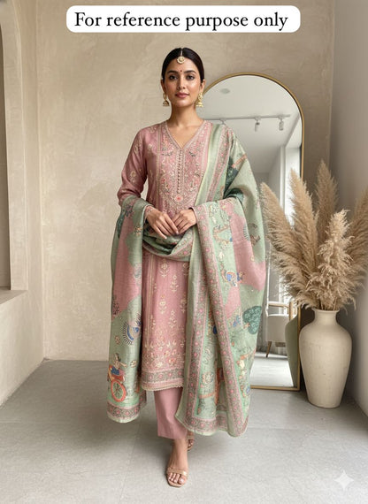 Mul Chanderi Unstitched Ladies Suit RC-18291 – view 5