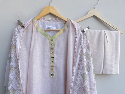 Self linen printed unstitched ladies suit Rc18428 (b)