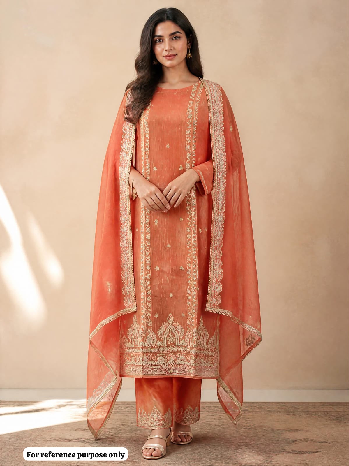 Premium Shimmer Tissue Embroidered Designer Unstitched Suit Set