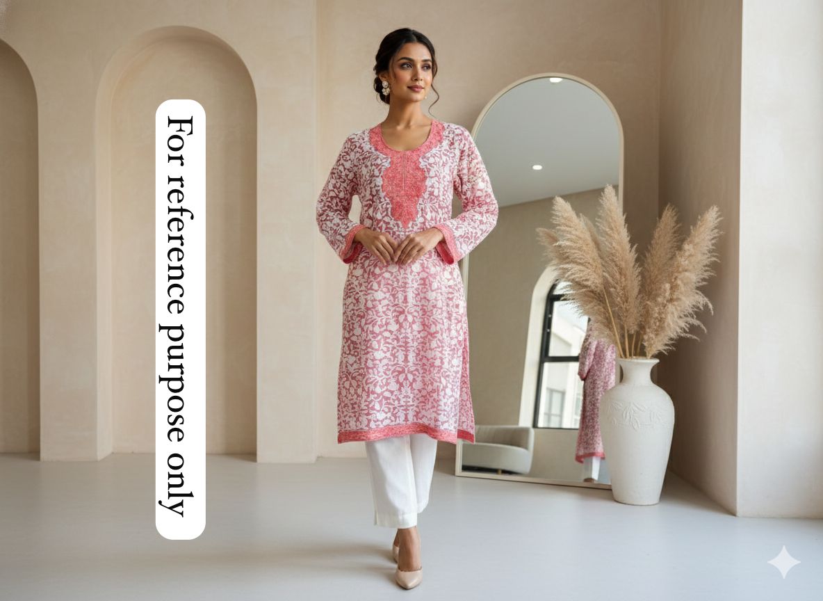 Resham Embroidered Ladies Georgette Kurta RC-18426 (b) – view 6