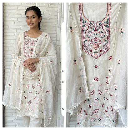 Mul Chanderi Unstitched Ladies Suit RC18828