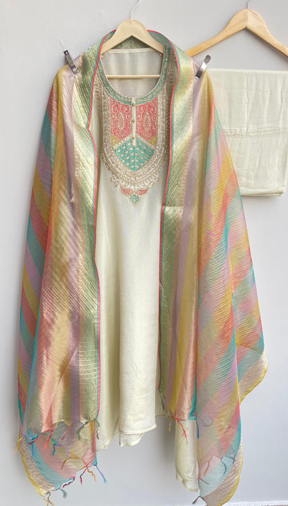 Shimmer silk unstitched ladies suit Rc17907