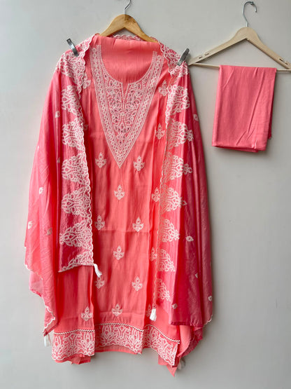Mul chanderi unstitched ladies suit Rc19061