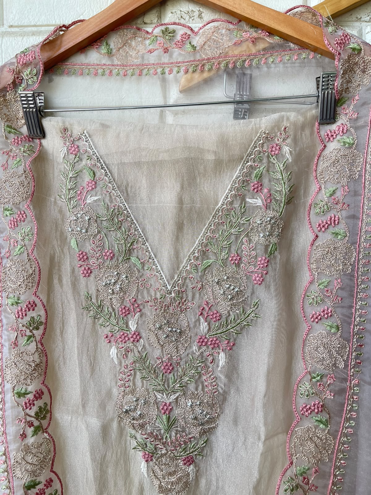 Crushed tissue unstitched ladies suit Rc19287