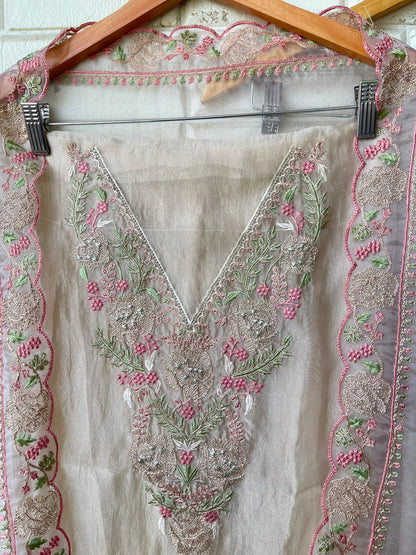 Crushed tissue unstitched ladies suit Rc19287