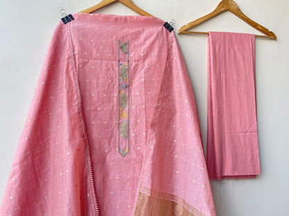 Banarasi Mul Chanderi Elegant Unstitched Suit Set