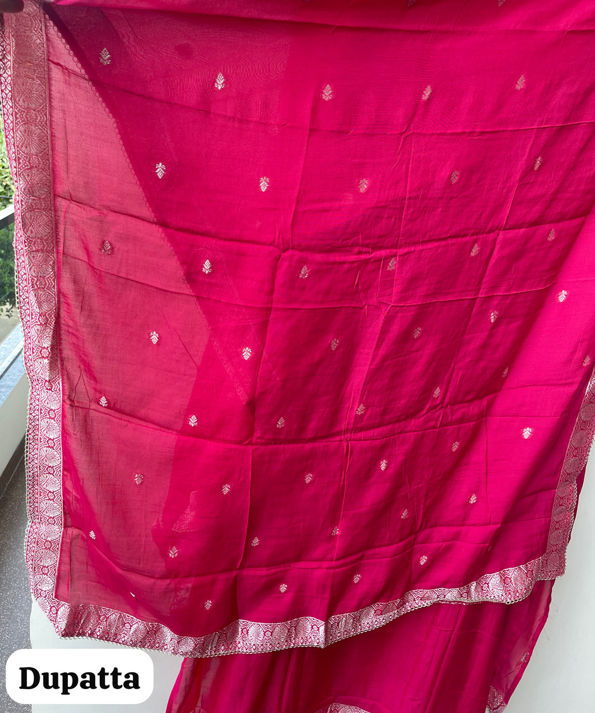 Banarasi Mul Chanderi Designer Unstitched 3pcs Suit Set