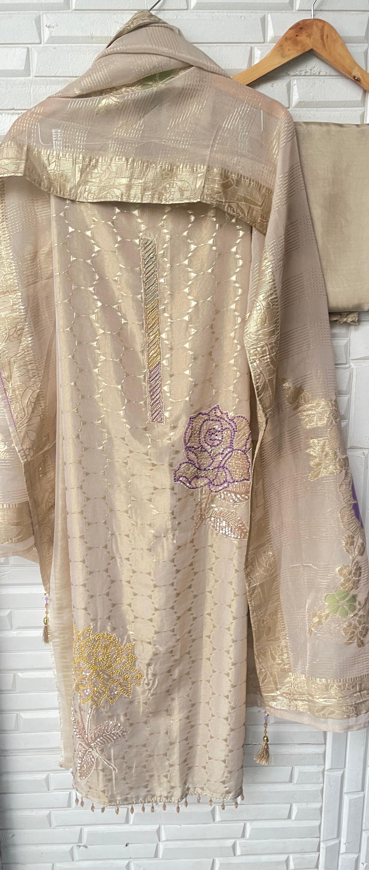 Banarasi shimmer silk unstitched ladies suit Rc17761 (a)