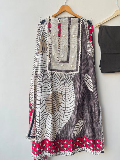 Soft n flowy self muslin ladies unstitched suit Rc19008