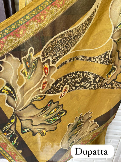 Shimmer silk unstitched ladies suit Rc17766