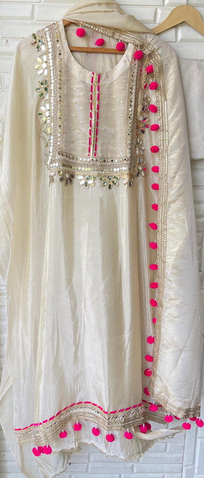 Banarasi shimmer silk unstitched ladies suit Rc17801