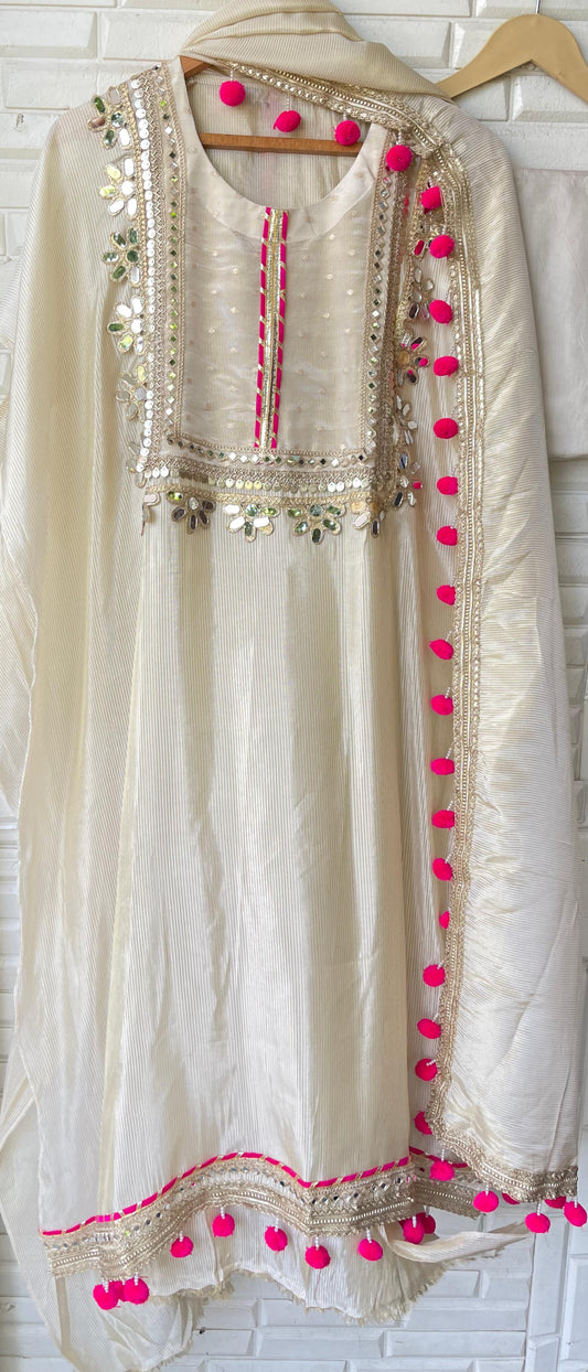 Banarasi shimmer silk unstitched ladies suit Rc17801