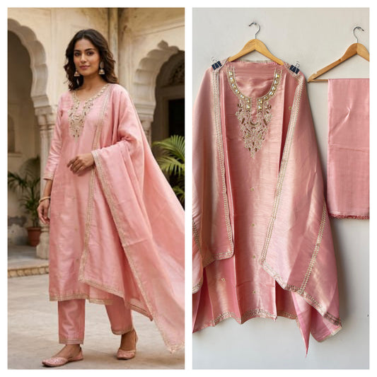 Shimmer Giraffe Silk Ladies Unstitched Suit