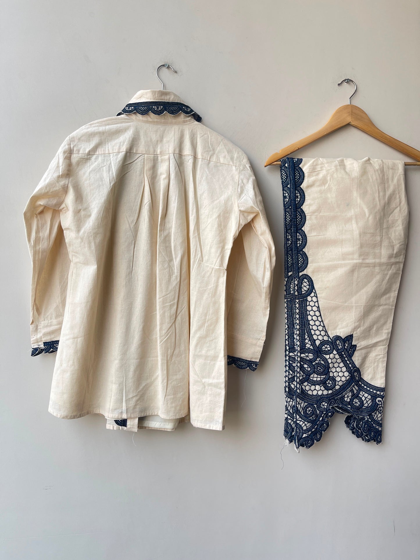 Linen stitched ladies coord set Rc19098