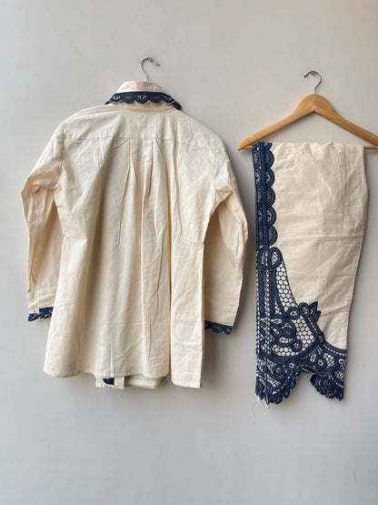 Linen stitched ladies coord set Rc19098