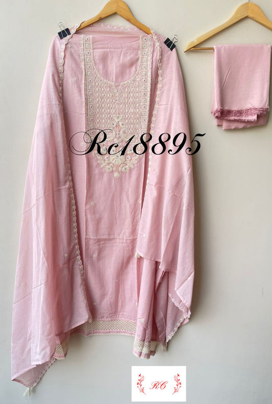 Pure mul chanderi unstitched ladies suit Rc18895 (a)