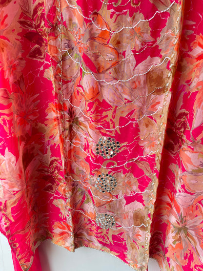 Organza printed unstitched ladies suit Rc19275