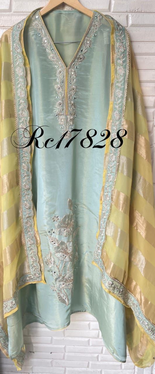 Shimmer silk unstitched ladies suit Rc17828