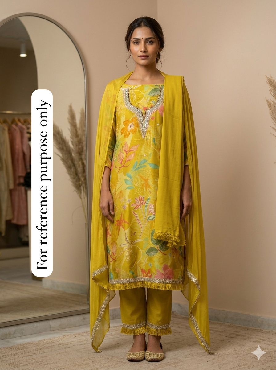 Satin Crepe Unstitched Ladies Suit RC-18515 – view 2