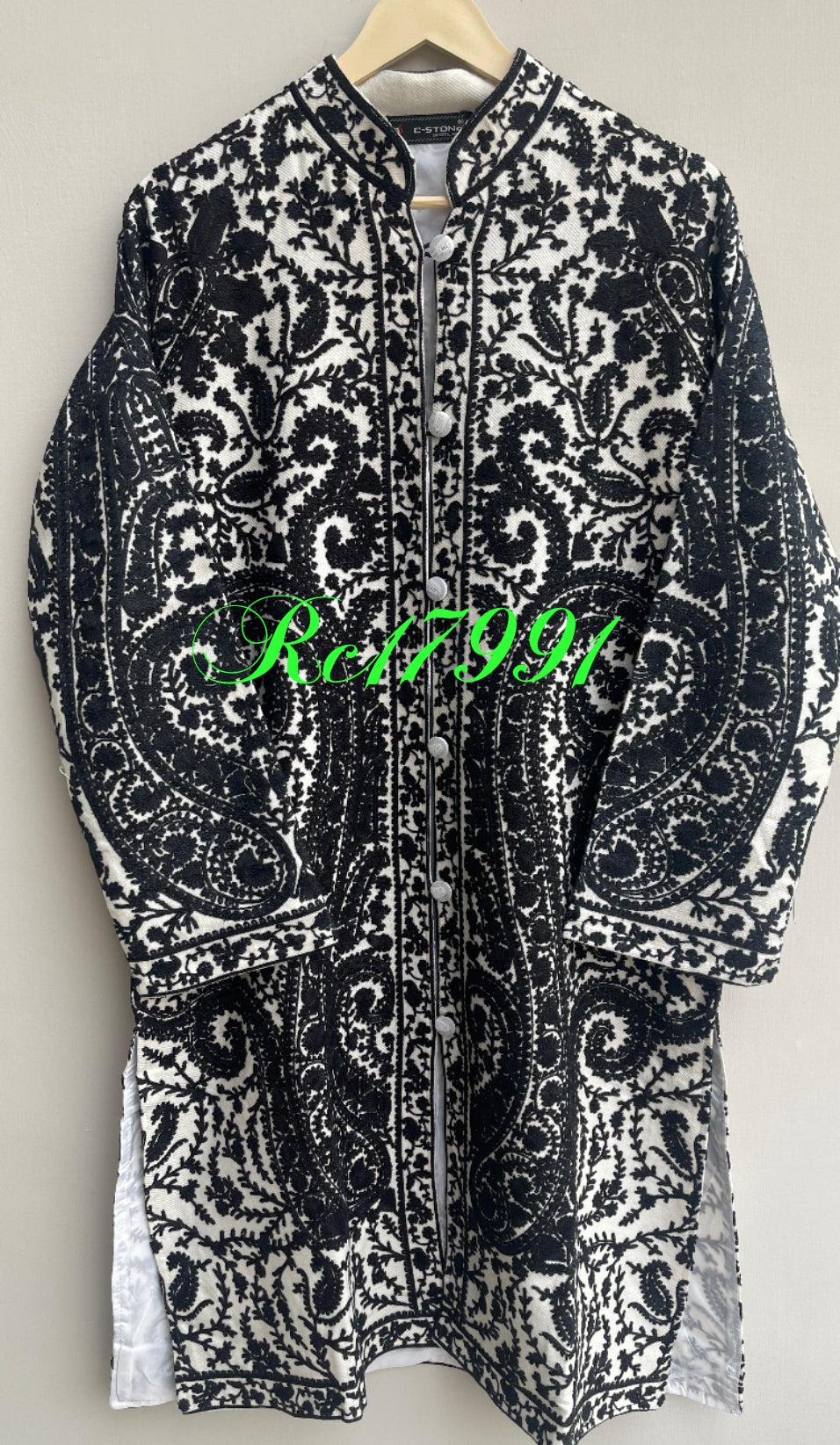 Embroidered winter wear jacket coord set Rc17991