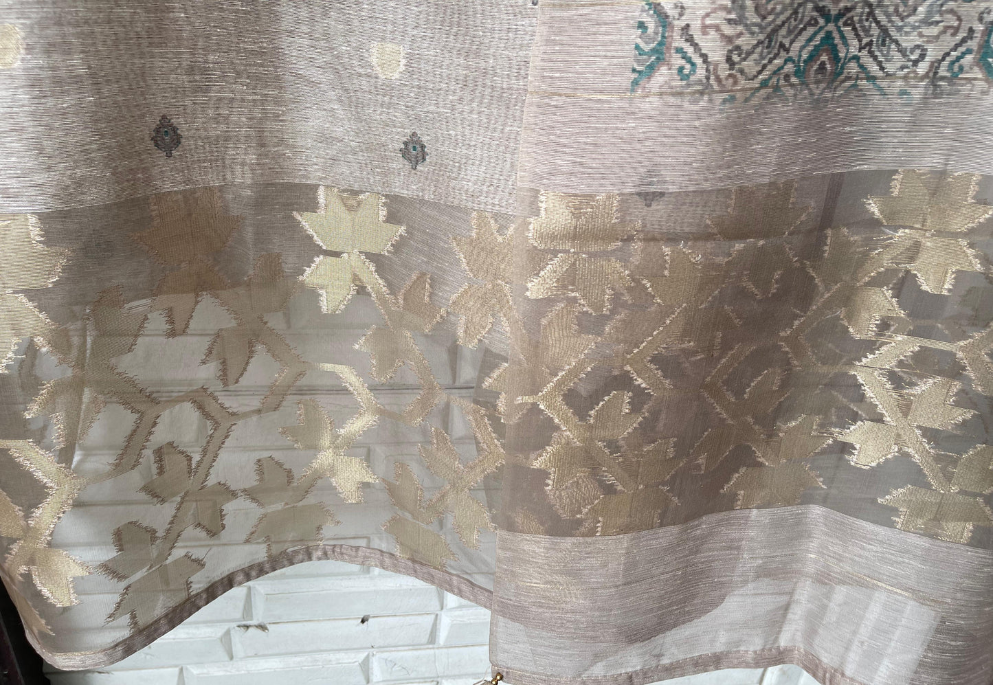 Banarasi linen silk unstitched ladies suit Rc17714