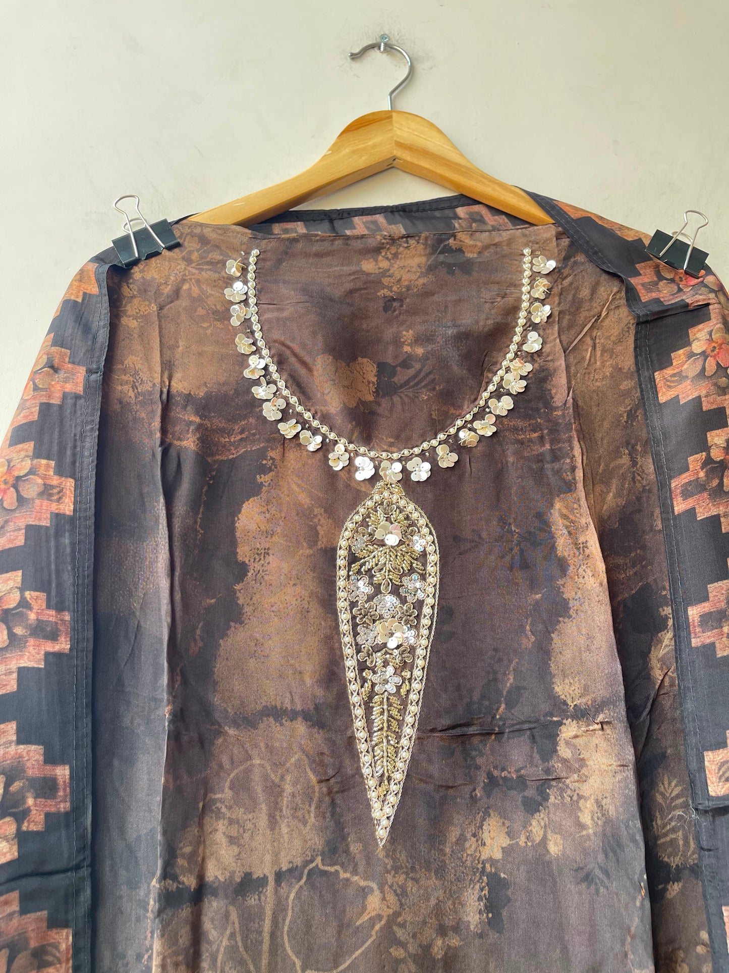 Glass organza printed ladies unstitched suit Rc19316