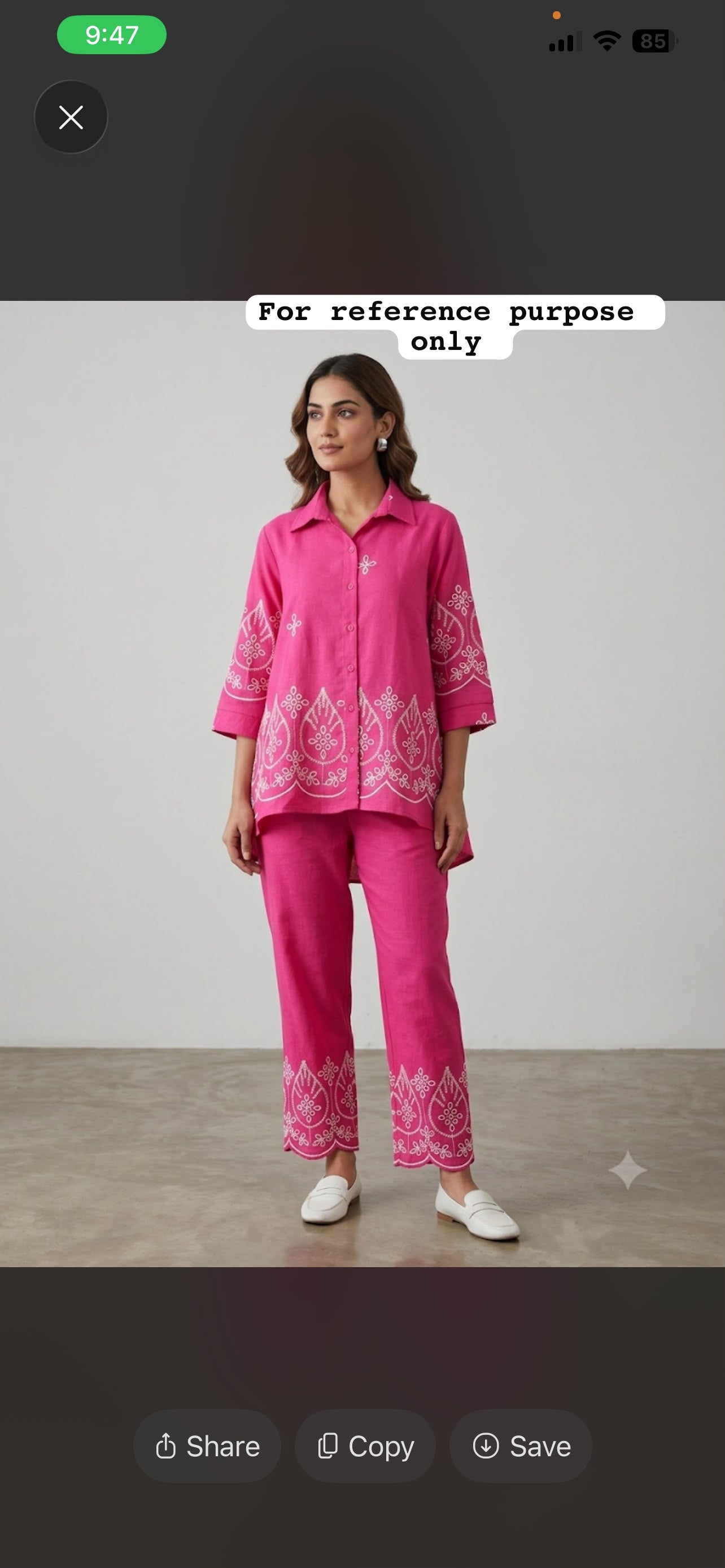 Soft linen cotton stitched ladies coord set Rc19114