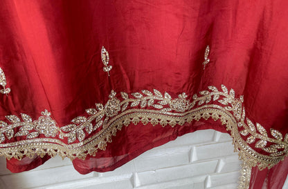 Organza silk unstitched ladies suit Rc17507