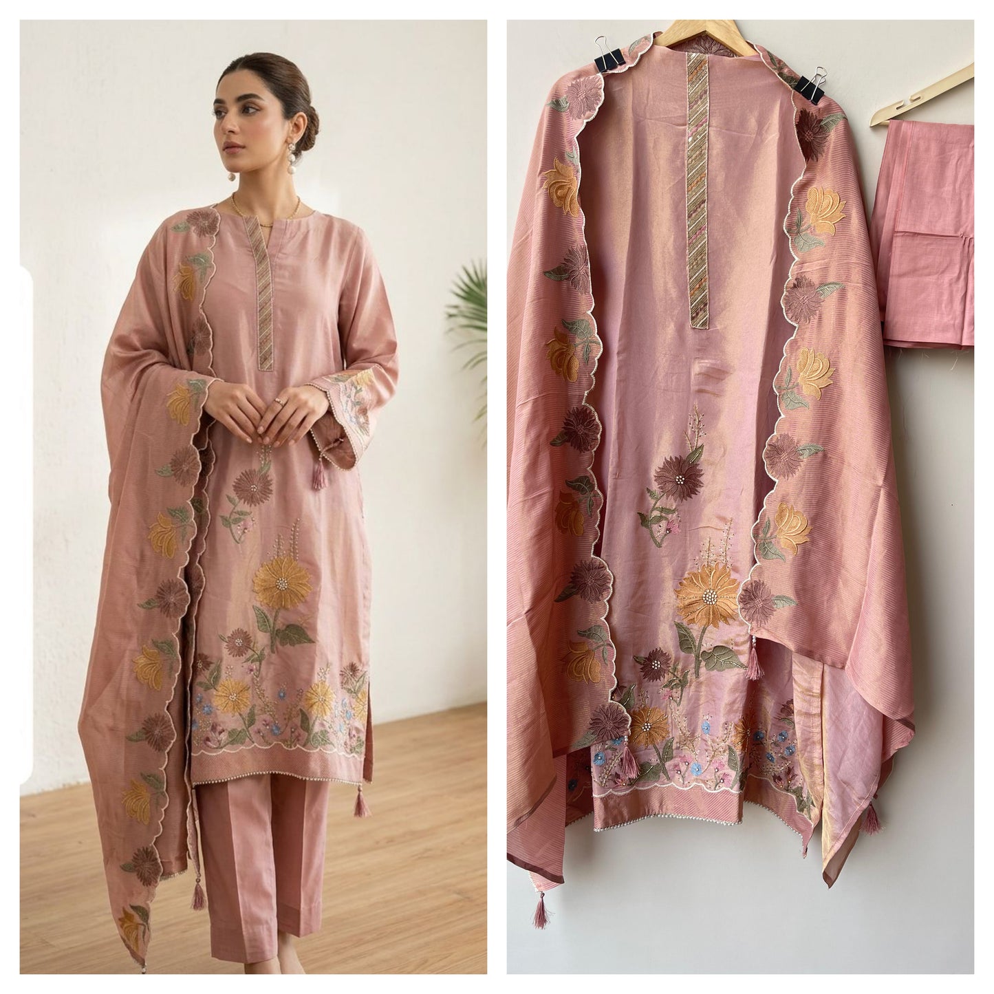 Soft shimmer silk unstitched ladies suit Rc18927