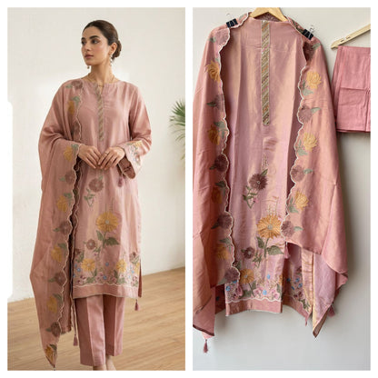 Soft shimmer silk unstitched ladies suit Rc18927