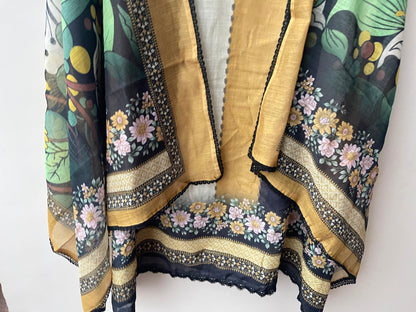 Self linen printed unstitched ladies suit Rc19222 (b)