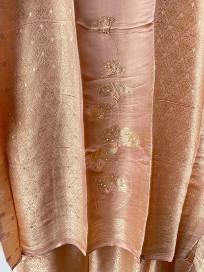 Self Giraffe Silk Weaving Unstitched Designer Suit Set