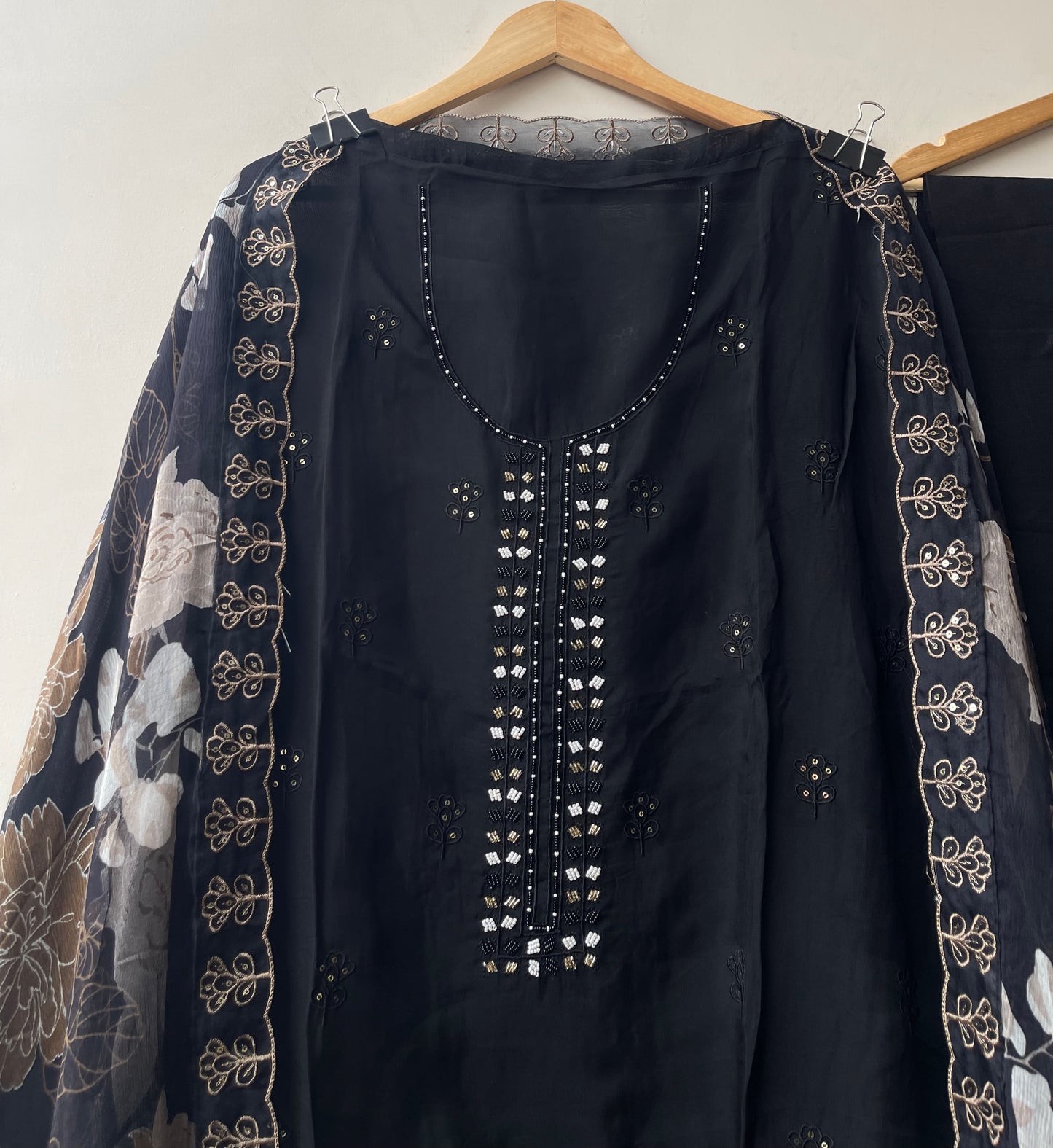 Organza fabric unstitched ladies suit Rc19032