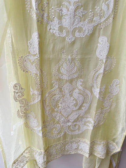 Organza Tuile fabric ladies unstitched suit Rc19131 (a)