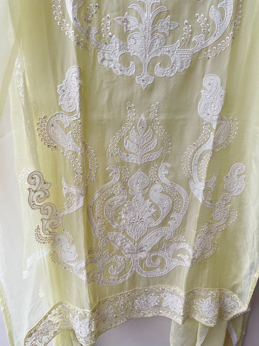 Organza Tuile fabric ladies unstitched suit Rc19131 (a)