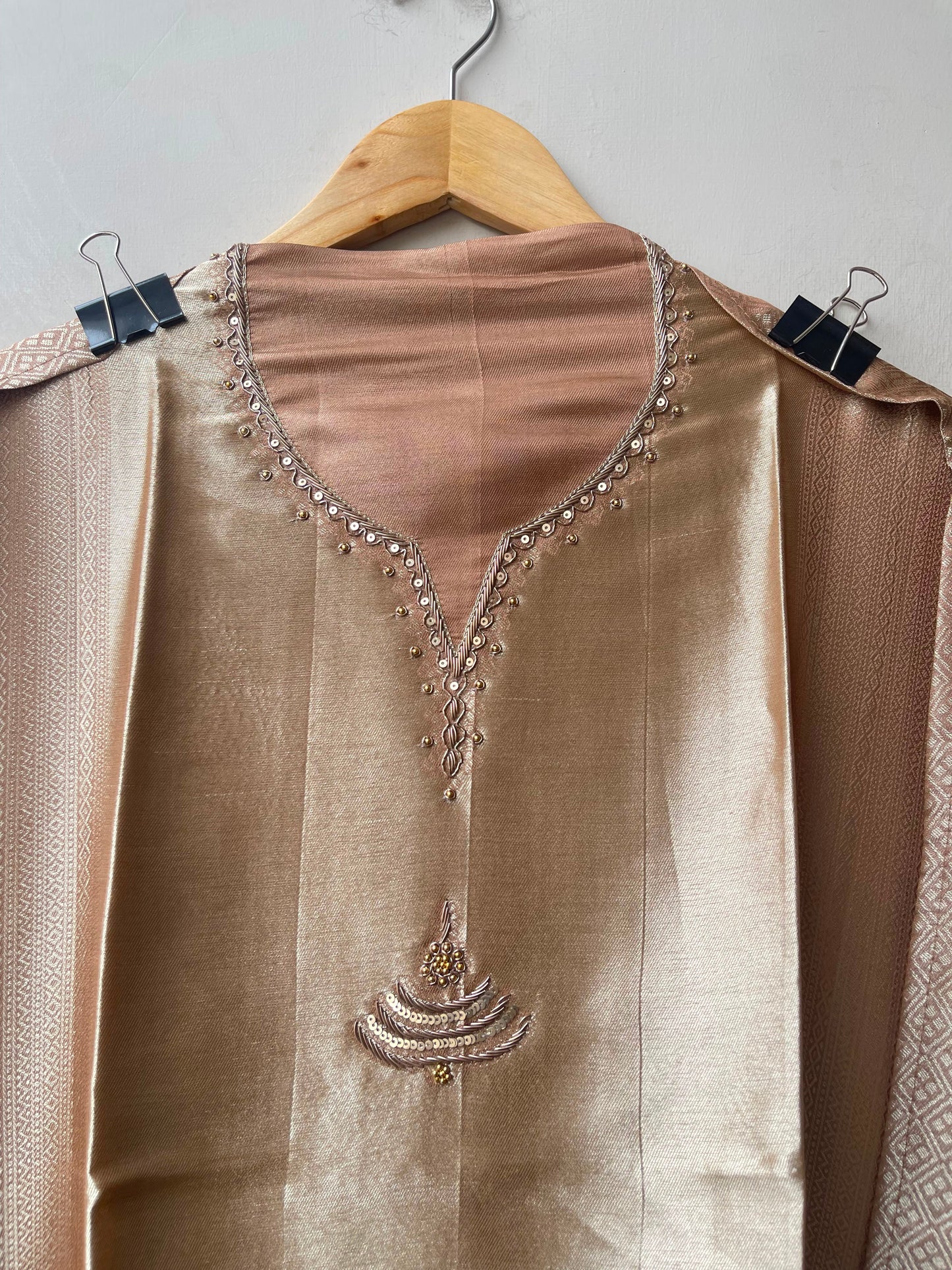 Self giraffe silk unstitched ladies suit Rc19271 (a)