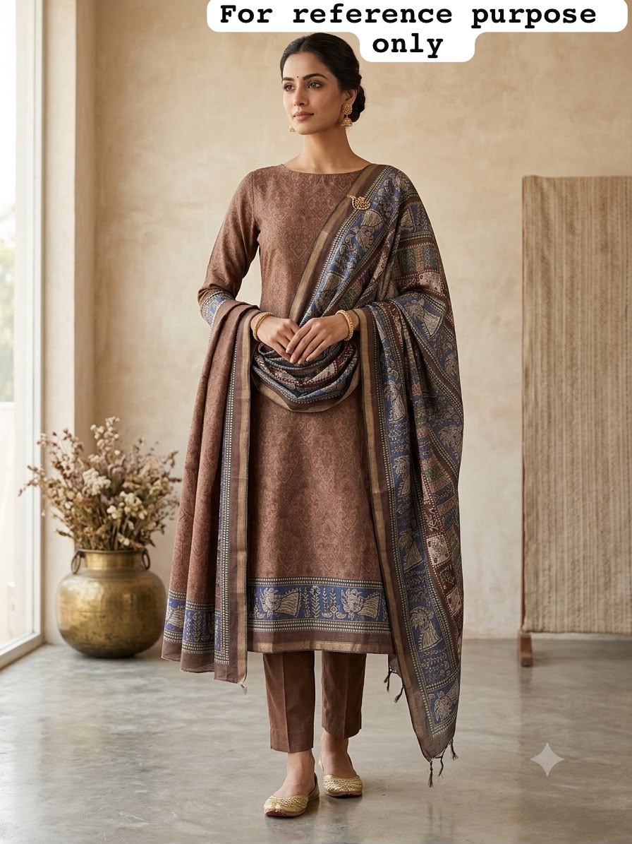 Mul chanderi maheshwari printed unstitched ladies suit Rc19025 (c)
