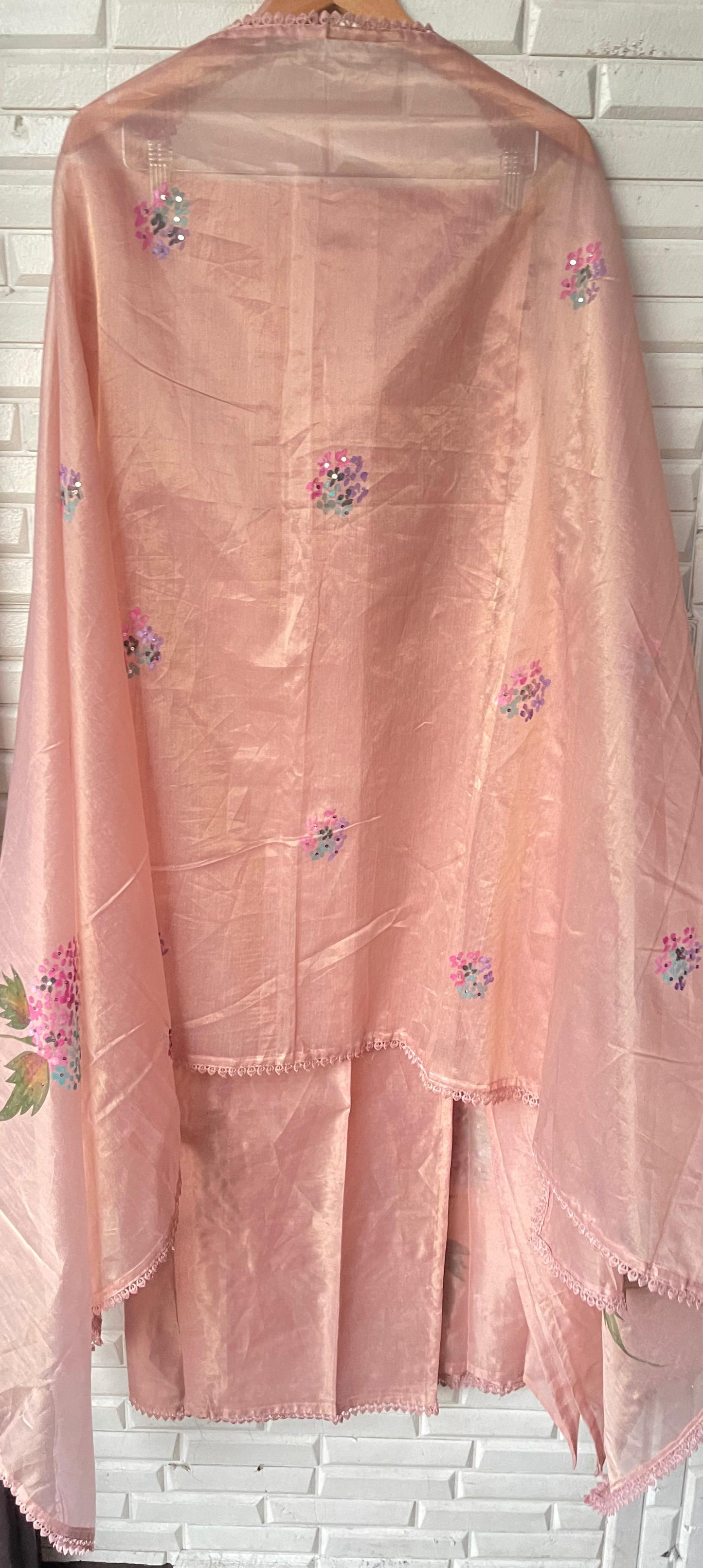 Shimmer silk organza unstitched ladies suit Rc17806