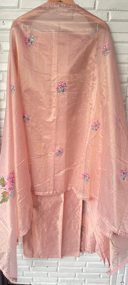 Shimmer silk organza unstitched ladies suit Rc17806