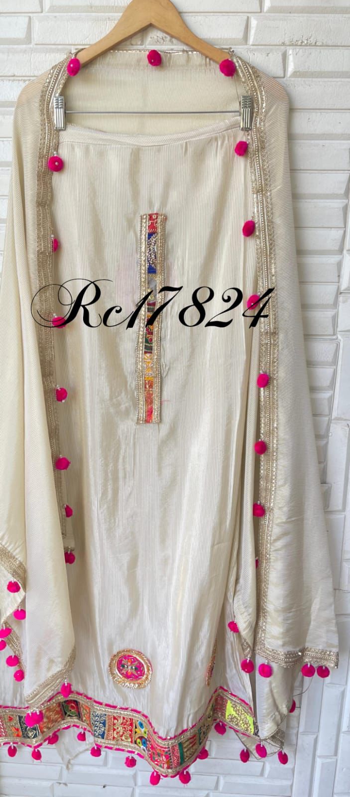 Banarasi shimmer silk unstitched ladies suit Rc17824