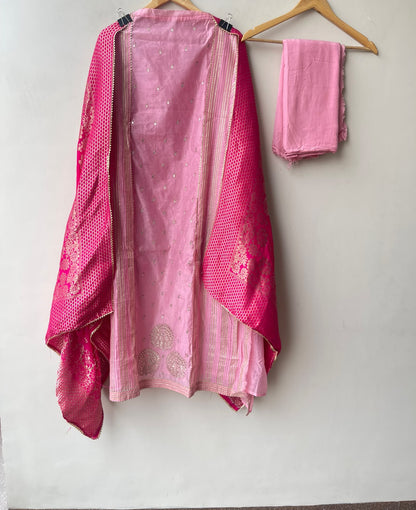 Shimmer chanderi unstitched ladies suit Rc19240