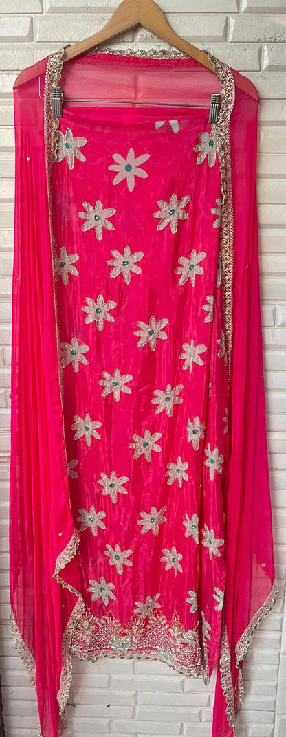 Glass organza unstitched ladies suit Rc17838