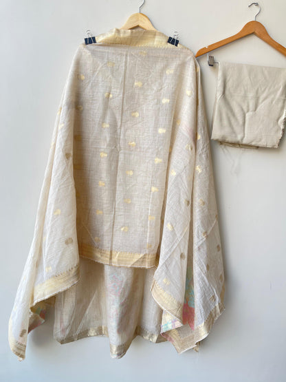 Banarasi weaving mul chanderi unstitched ladies suit Rc18945