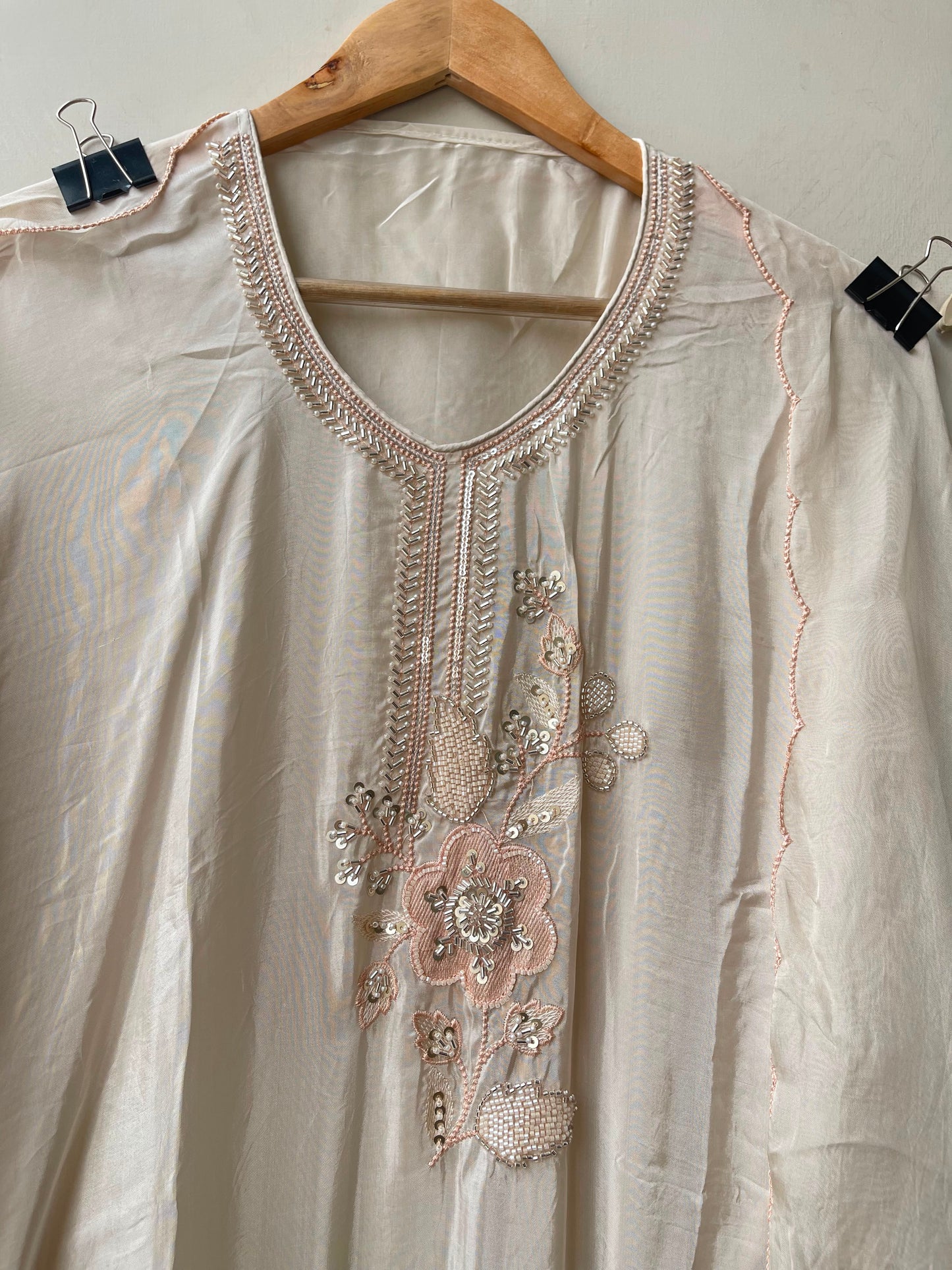 Crepe satin unstitched ladies suit Rc19060 (a)
