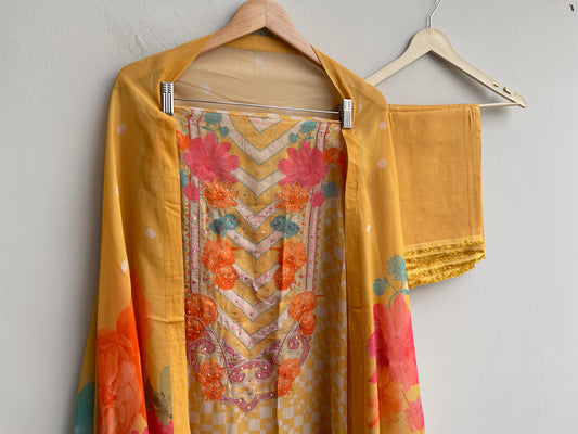 Organza unstitched ladies suit Rc18568