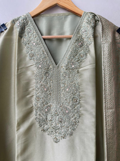 Pure Giraffe shimmer silk unstitched ladies suit