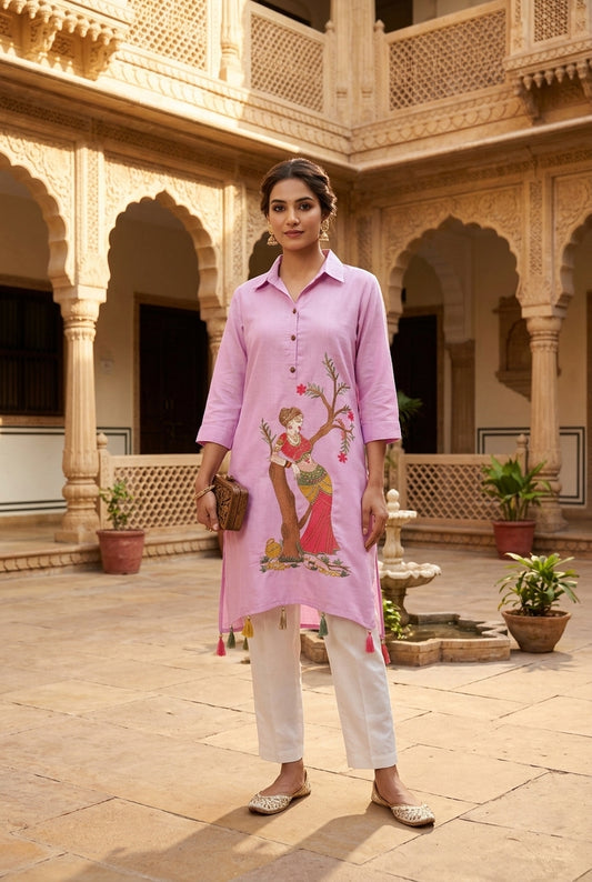 Soft Cotton Ready To Wear Coord Set - Architectural Haveli Shoot
